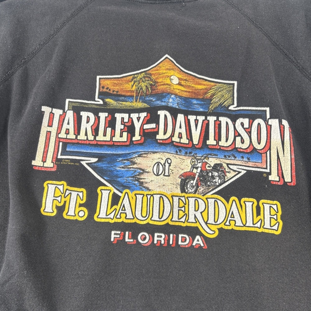 Vintage 1990s Harley-Davidson Ft. Lauderdale Eagle Sweatshirt XL USA Made - Picture 8 of 11